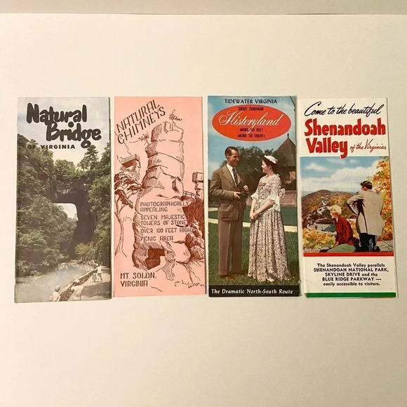 Vintage Shenandoah  Valley Natural Chimneys Bridges Virginia Brochures Pamphlets - Picture 1 of 16